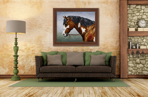 Bay Pinto Indian Pony painting