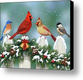 Christmas Birds & Garland Painting