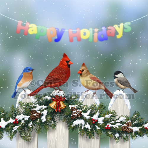 Birds & Christmas Garland