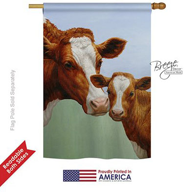 cow and calf garden flag