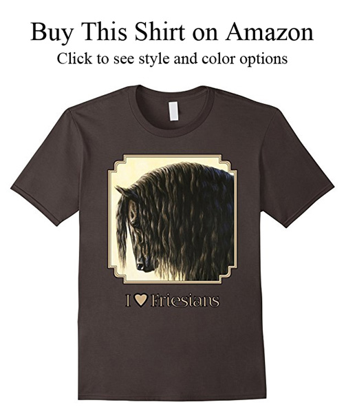 Black Friesian carriage horse shirts