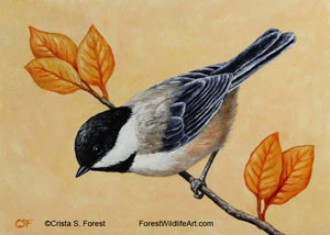 Chickadee & Autumn Leaves image