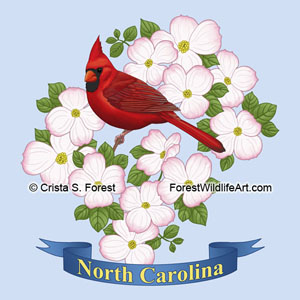 CA state bird and flower illustration