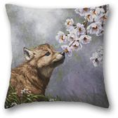 wolf throw pillow