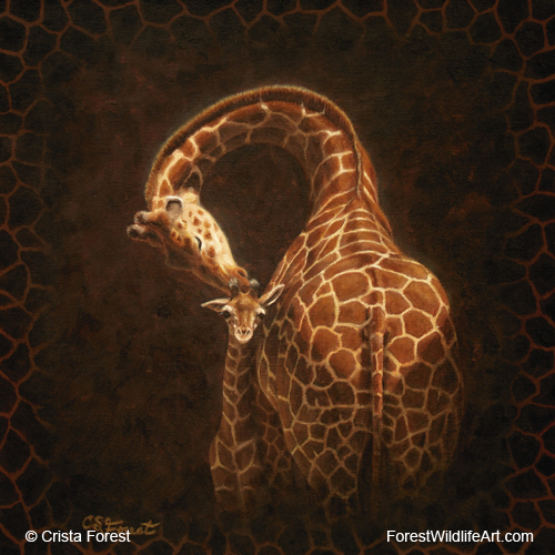 giraffe mother and baby