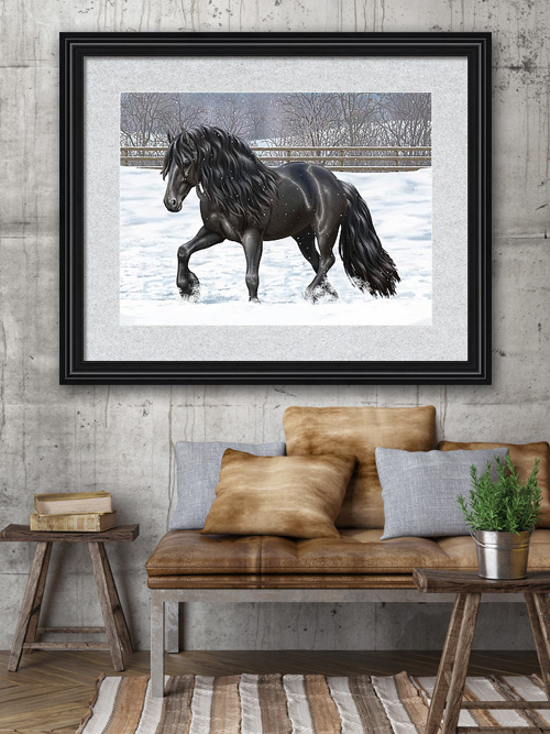 Friesian Horse painting
