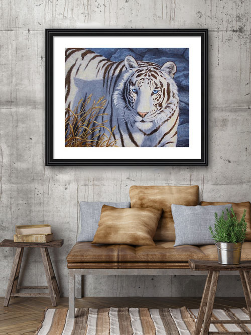 Forest Wildlife Art - White Tiger